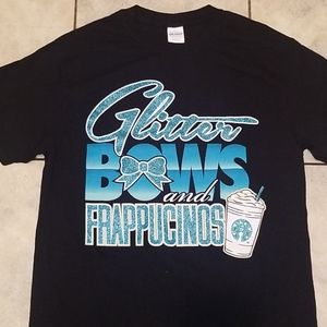 Glitter, bows, & frappucinos tshirt